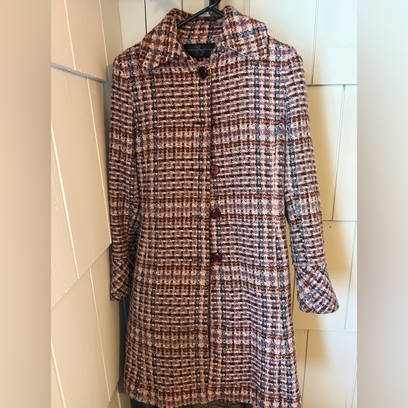 Gaspare Ferrara Jackets & Blazers - Elegant Women's Plaid Trench Coat